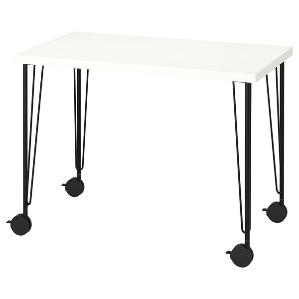 LINNMON / KRILLE desk, white/black