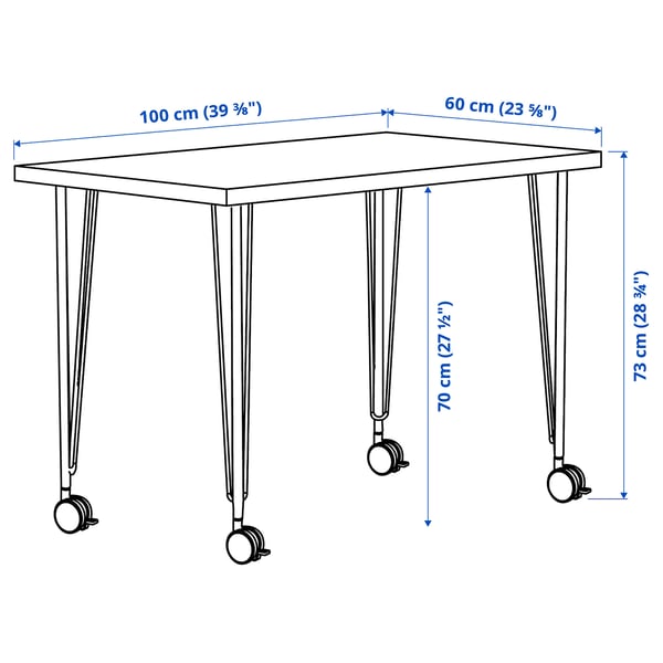 LINNMON / KRILLE desk, white, 100x60 cm