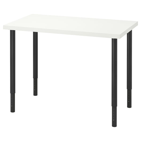 LINNMON / OLOV - LINNMON / OLOV Desk, white/black, 100x60 cm