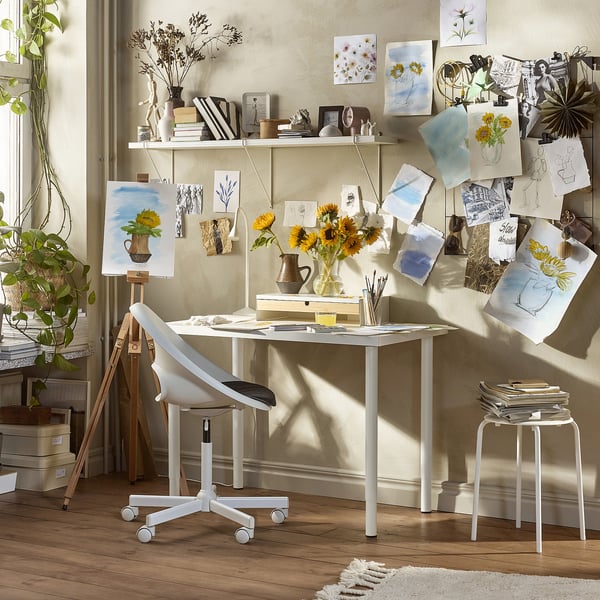 LINNMON / OLOV desk, white, 100x60 cm