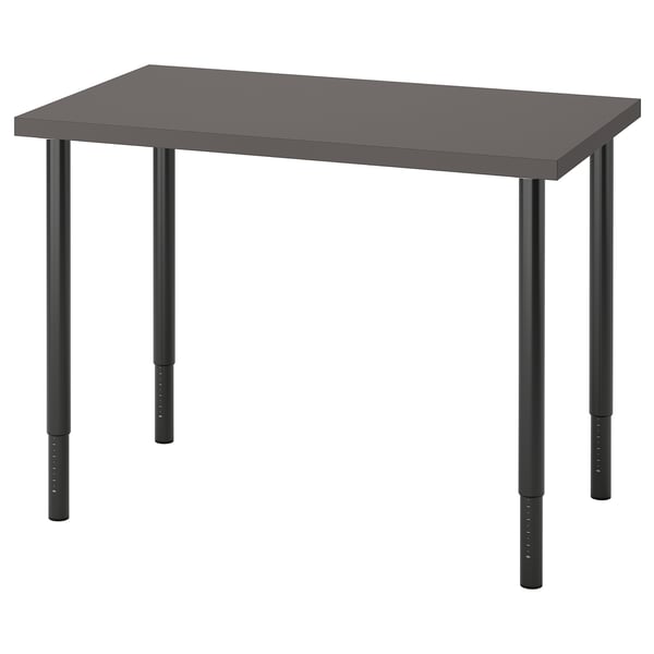 LINNMON / OLOV desk, dark grey/black
