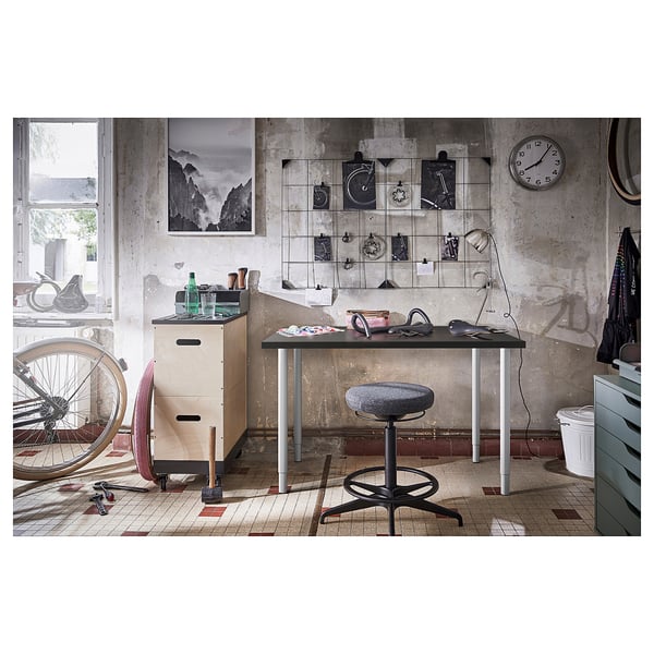 LINNMON table top, dark grey