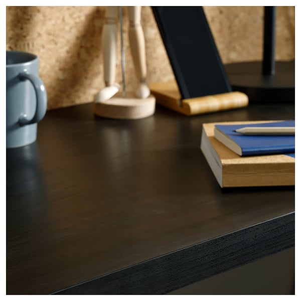 LINNMON table top, black-brown, 100x45 cm