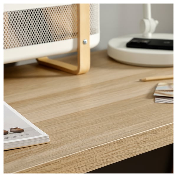 LINNMON table top, white stained oak effect, 100x45 cm