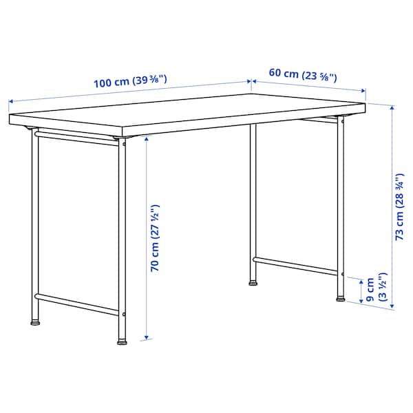 LINNMON / SPÄND - Desk, white stained oak effect/white, 100x60 cm