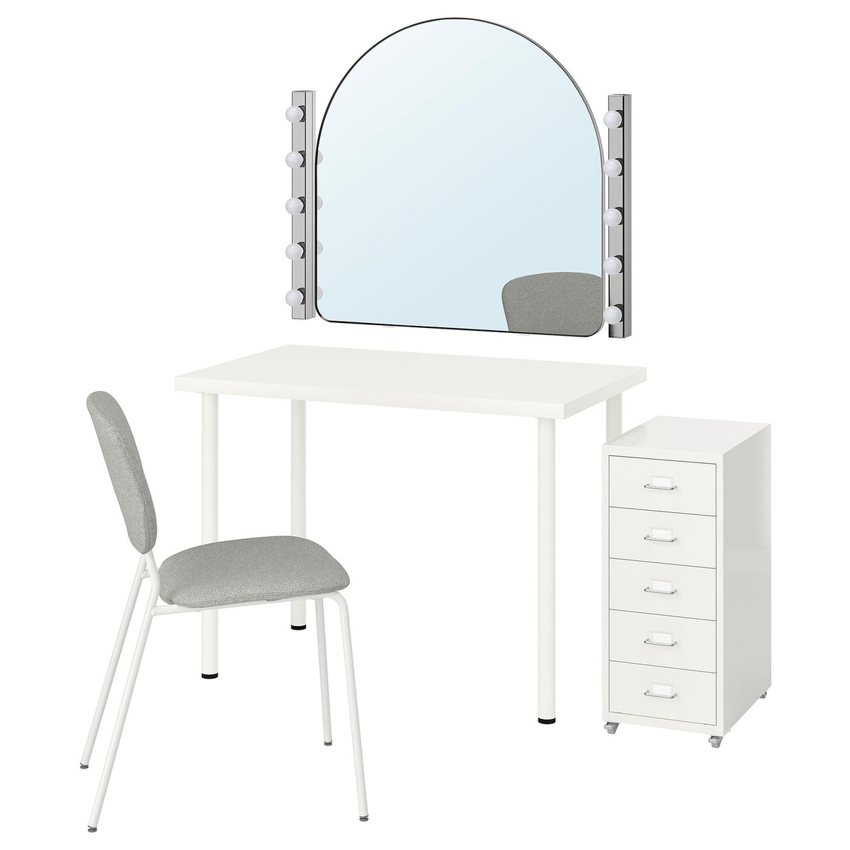 LINNMON / VIHALS desk and chair, white/beige-grey