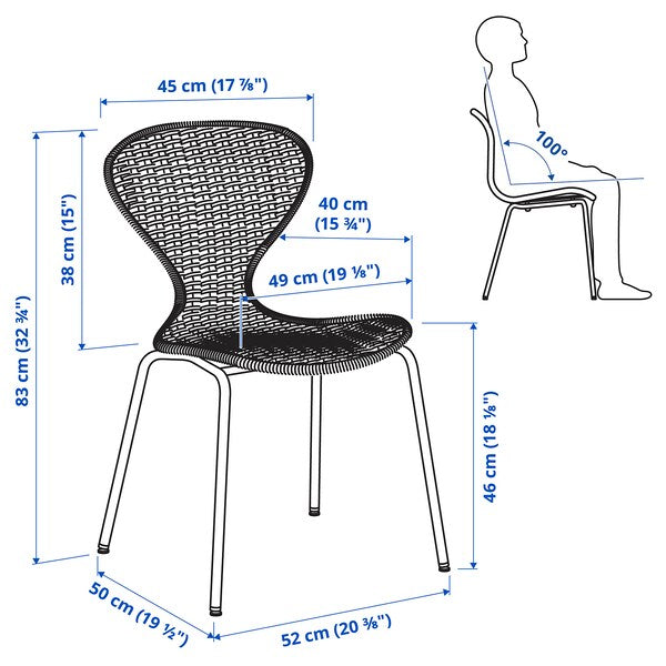 LISABO / ÄLVSTA - Table and 4 chairs, ash veneer/rattan white,105 cm