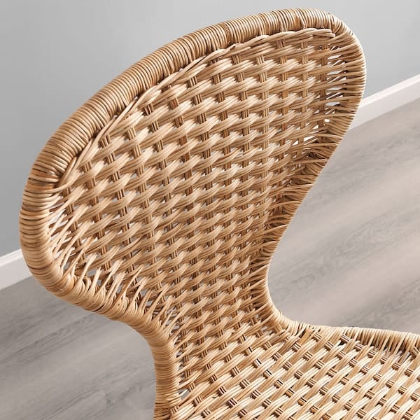 LISABO / ÄLVSTA - Table and 4 chairs, ash veneer/rattan white, 140x78 cm