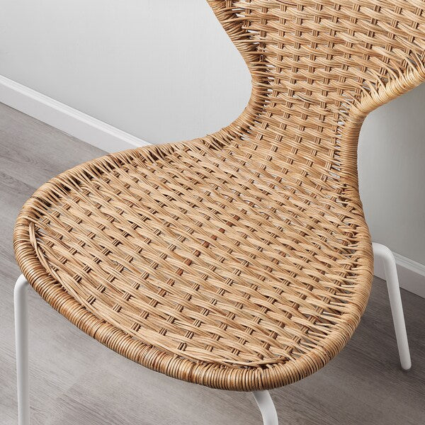 LISABO / ÄLVSTA - Table and 4 chairs, ash veneer/rattan white, 140x78 cm