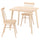 LISABO / HÖGVED table and 2 chairs, ash veneer/birch veneer, 88 cm