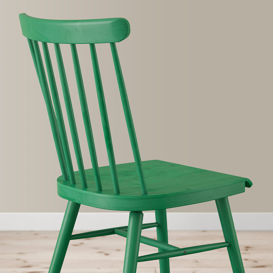 LISABO / HÖGVED table and 2 chairs, ash veneer/green, 88 cm
