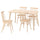 LISABO / HÖGVED table and 4 chairs, ash veneer/birch veneer, 140x78 cm