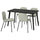 LISABO / KARLPETTER table and 4 chairs, black/Gunnared light green black