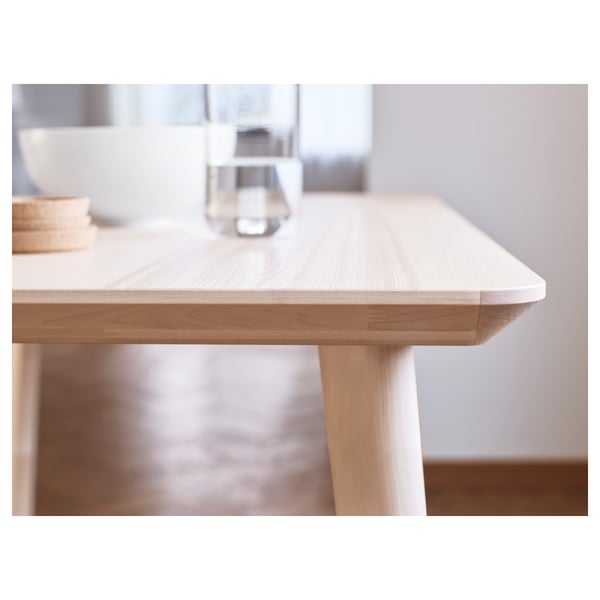 LISABO / KARLPETTER - Table and 6 chairs, ash veneer/Gunnared smoke grey white,200x78 cm