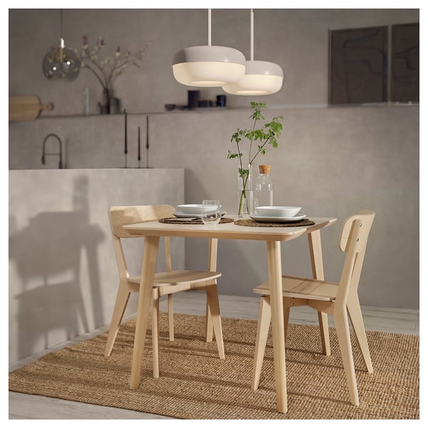 LISABO / LISABO table and 2 chairs, ash veneer/ash veneer, 88 cm