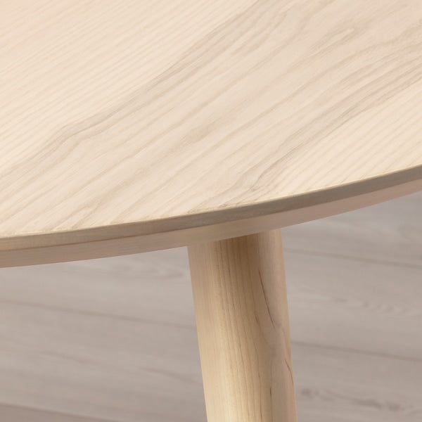 LISABO / LYCKAN table and 4 chairs, ash veneer/birch veneer, 105 cm