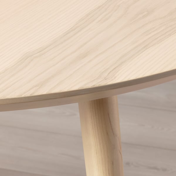 LISABO / LYCKAN table and 4 chairs, ash veneer/birch veneer, 105 cm