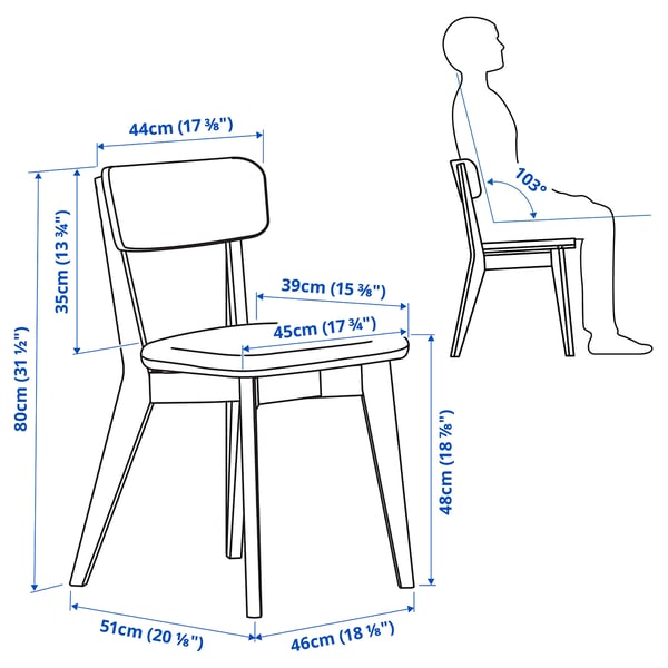 LISABO - Chair, Ash/Tallmyra white/black