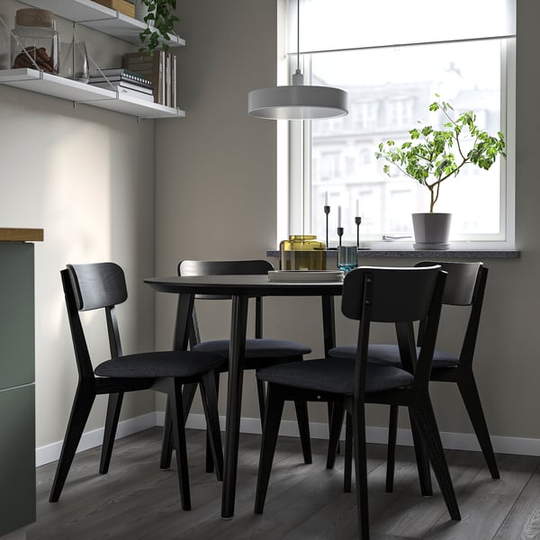 LISABO chair, black/Tallmyra black/grey, 46x80x51 cm
