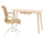 LISABO / STIGBYGEL desk and chair, ash veneer beige/white
