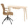 LISABO / STIGBYGEL desk and chair, ash veneer brown/black