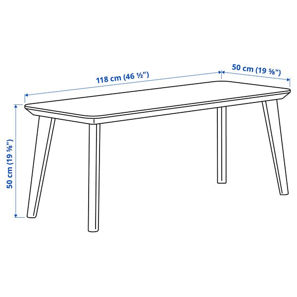 LISABO - Coffee table, ash veneer, 118x50 cm