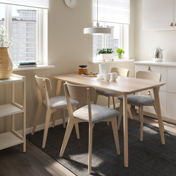LISABO table, ash veneer, 140x78 cm