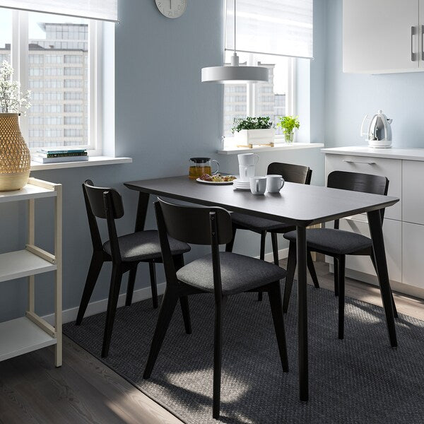 LISABO table, black/ash veneer, 140x78 cm