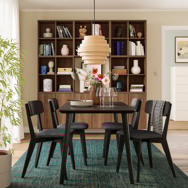 LISABO - LISABO Table, black/ash veneer, 140x78 cm