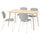 LISABO / VIHALS table and 4 chairs, ash veneer/white Tibbleby beige/grey, 140x78 cm
