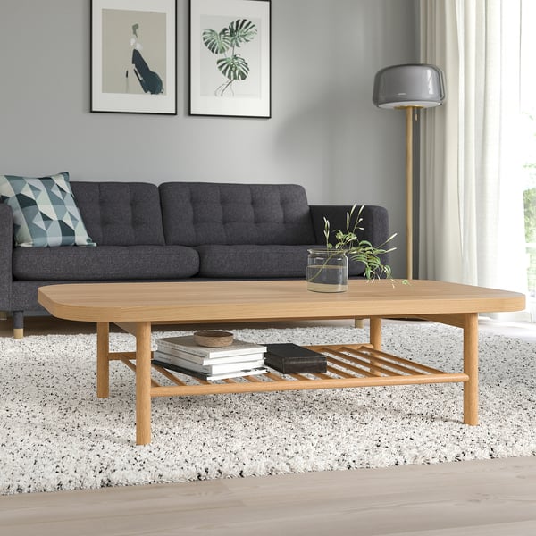 LISTERBY - LISTERBY Coffee table, oak veneer, 140x60 cm