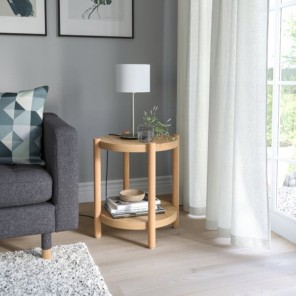 LISTERBY side table, oak veneer, 50 cm