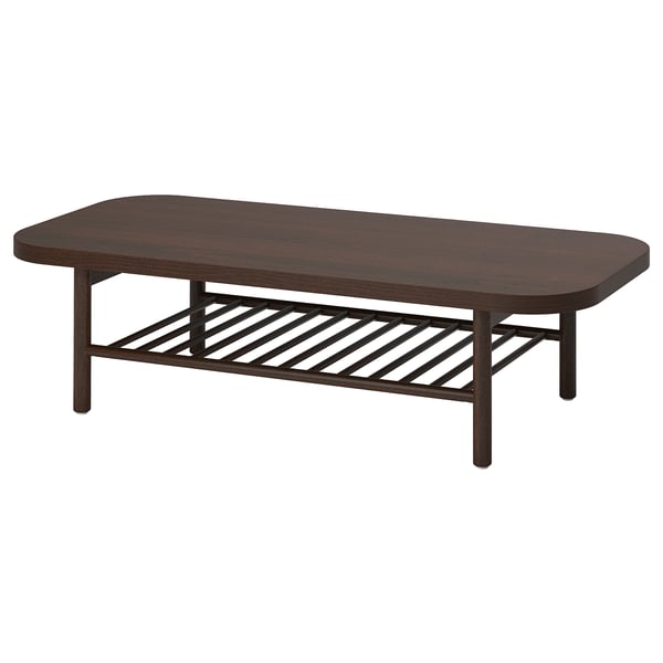 LISTERBY coffee table, dark brown beech veneer, 140x60 cm