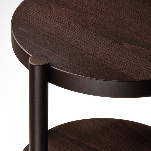 LISTERBY side table, dark brown beech veneer, 50 cm