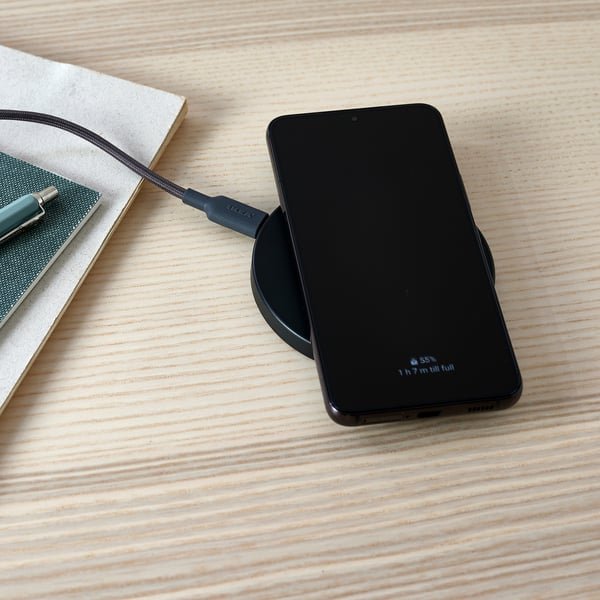 LIVBOJ wireless charger, black, 91 mm