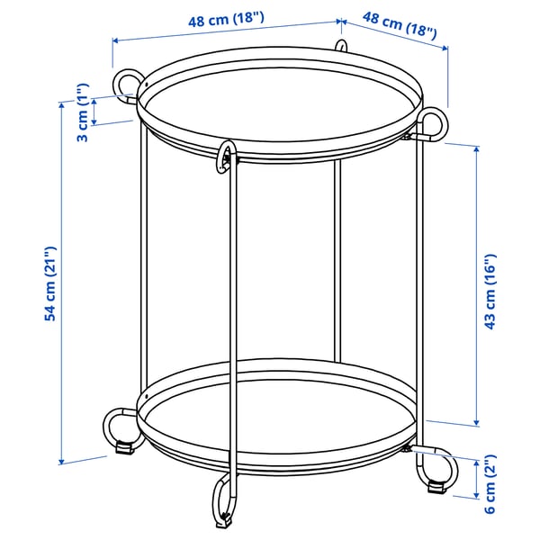 LIVELYCKE tray table, black, 50 cm