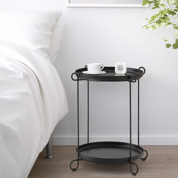 LIVELYCKE tray table, black, 50 cm