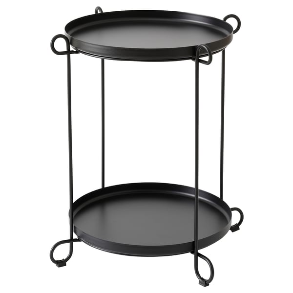 LIVELYCKE tray table, black, 50 cm