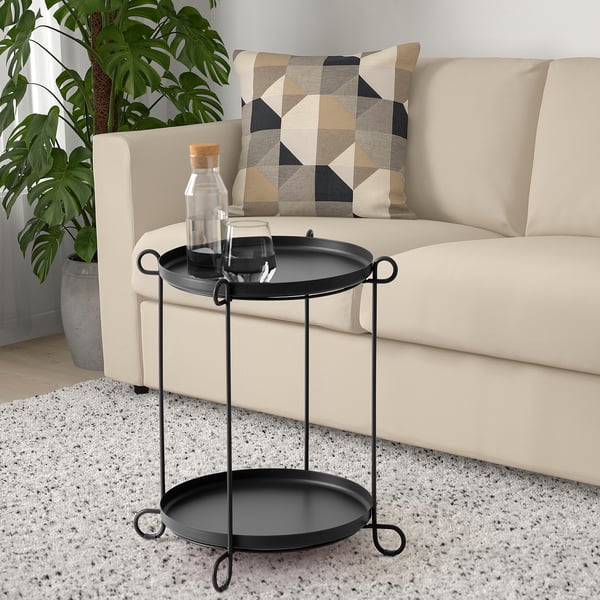 LIVELYCKE tray table, black, 50 cm