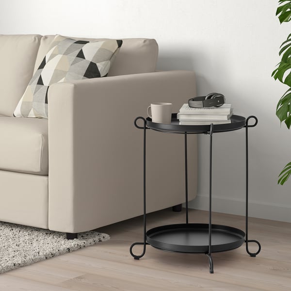 LIVELYCKE tray table, black, 50 cm