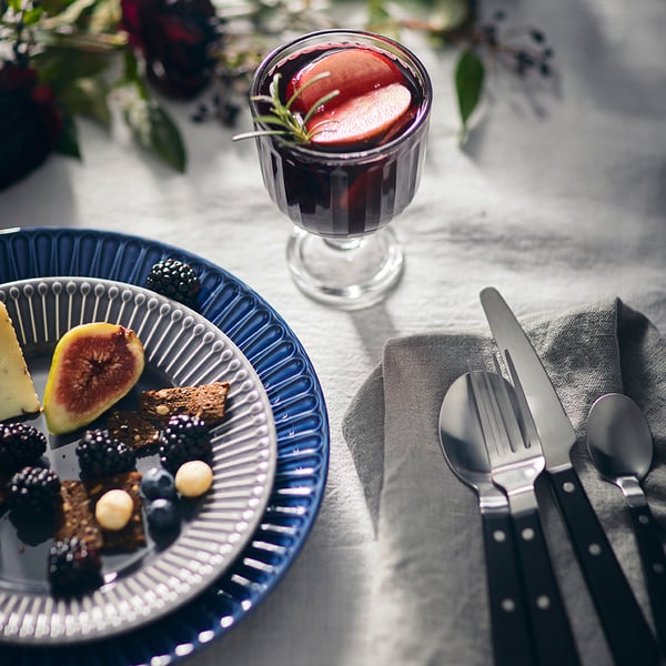 LIVNÄRA - LIVNÄRA 24-piece cutlery set, black