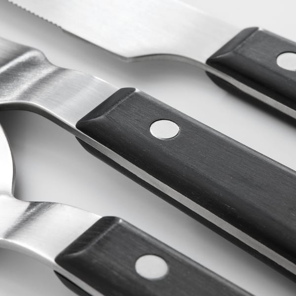 LIVNÄRA - LIVNÄRA 24-piece cutlery set, black