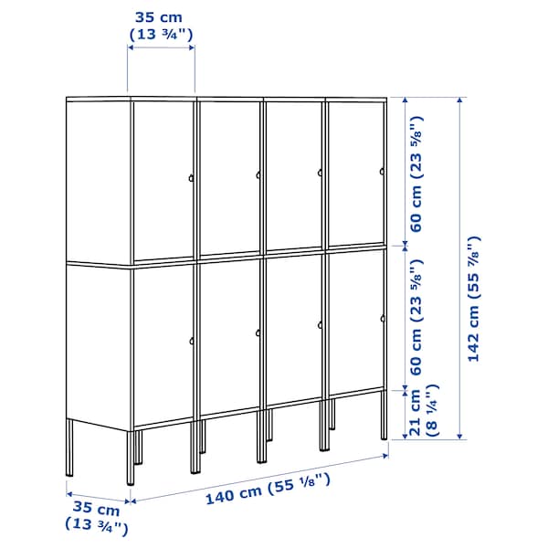 LIXHULT - Storage combination, anthracite, 140x35x142 cm