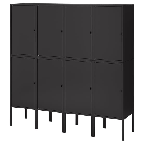 LIXHULT storage combination, anthracite, 140x35x142 cm
