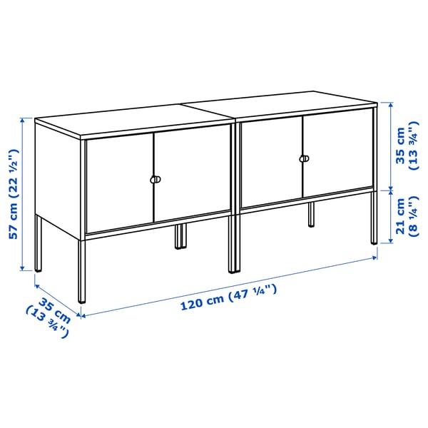 LIXHULT cabinet combination, grey, 120x35x57 cm