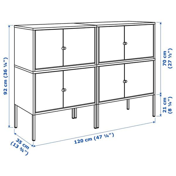LIXHULT cabinet combination, grey, 120x35x92 cm