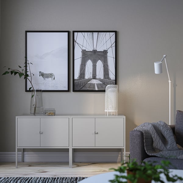 LIXHULT cabinet combination, grey, 120x35x57 cm