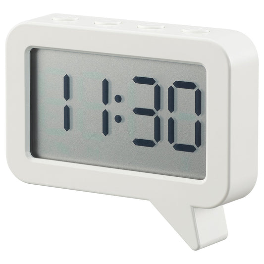 LJUNGPIPARE clock/timer, white, 8x7 cm