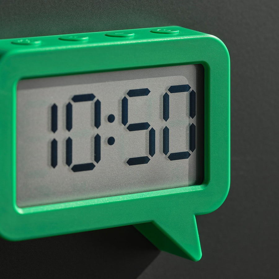 LJUNGPIPARE clock/timer, green, 8x7 cm