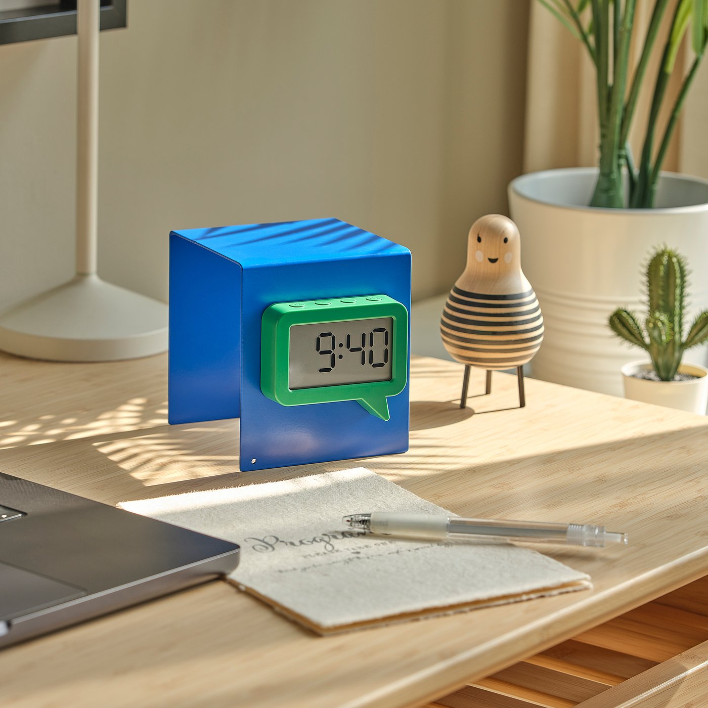 LJUNGPIPARE clock/timer, green, 8x7 cm